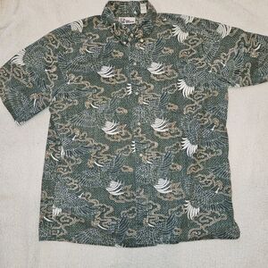 Reyn Spooner Vintage Emerald Crane Button Down Size XL